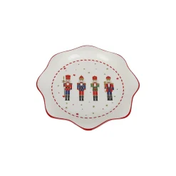 CHRISTIANIA 1739 Juletid Asjett 21cm Tinnsoldater Bølgekant Rød