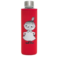 HADELAND GLASSVERK DRIKKEFLASKE M/FUTERAL RØD LILLE MY