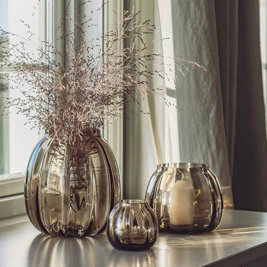 HADELAND GLASSVERK Ella Lyslykt 90mm Kakao