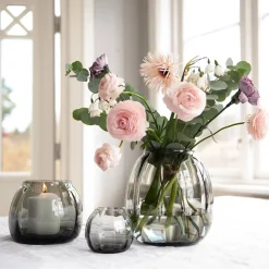 HADELAND GLASSVERK Ella Vase 140mm Røkgrå