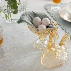 HADELAND GLASSVERK Glasshane m/Lokk Gul 28cm