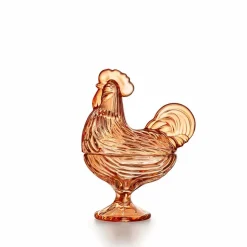 HADELAND GLASSVERK Glasshane m/Lokk Oransje 22cm