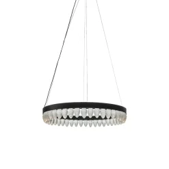 HADELAND GLASSVERK Krystallkongle Rund Taklampe 44 Kongler 80 cm