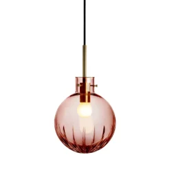 HADELAND GLASSVERK Krystallkule Taklampe Stor Stjerne Morgenrød