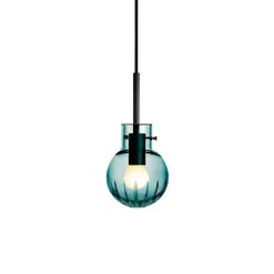 HADELAND GLASSVERK Krystallkule Taklampe Stor Stjerne Blågrønn