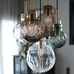 HADELAND GLASSVERK Krystallkule Taklampe