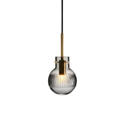 HADELAND GLASSVERK Krystallkule Taklampe Skjær Røkgrå