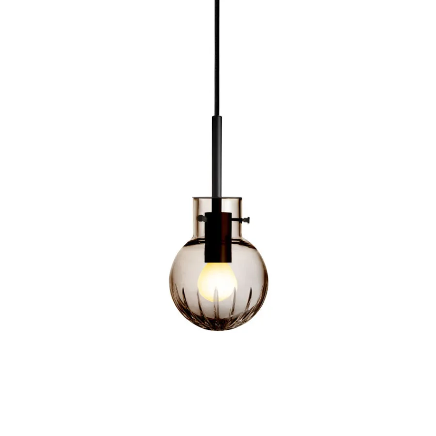 HADELAND GLASSVERK Krystallkule Taklampe Stor Stjerne Kakao