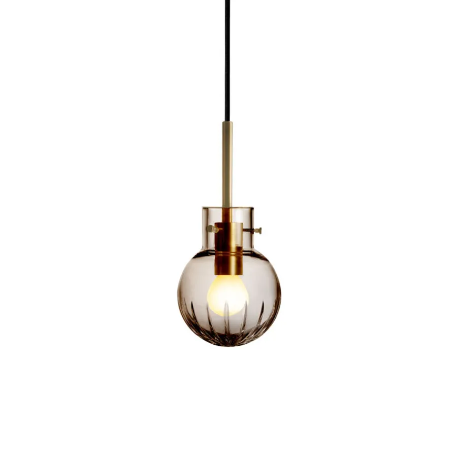 HADELAND GLASSVERK Krystallkule Taklampe Stor Stjerne Kakao