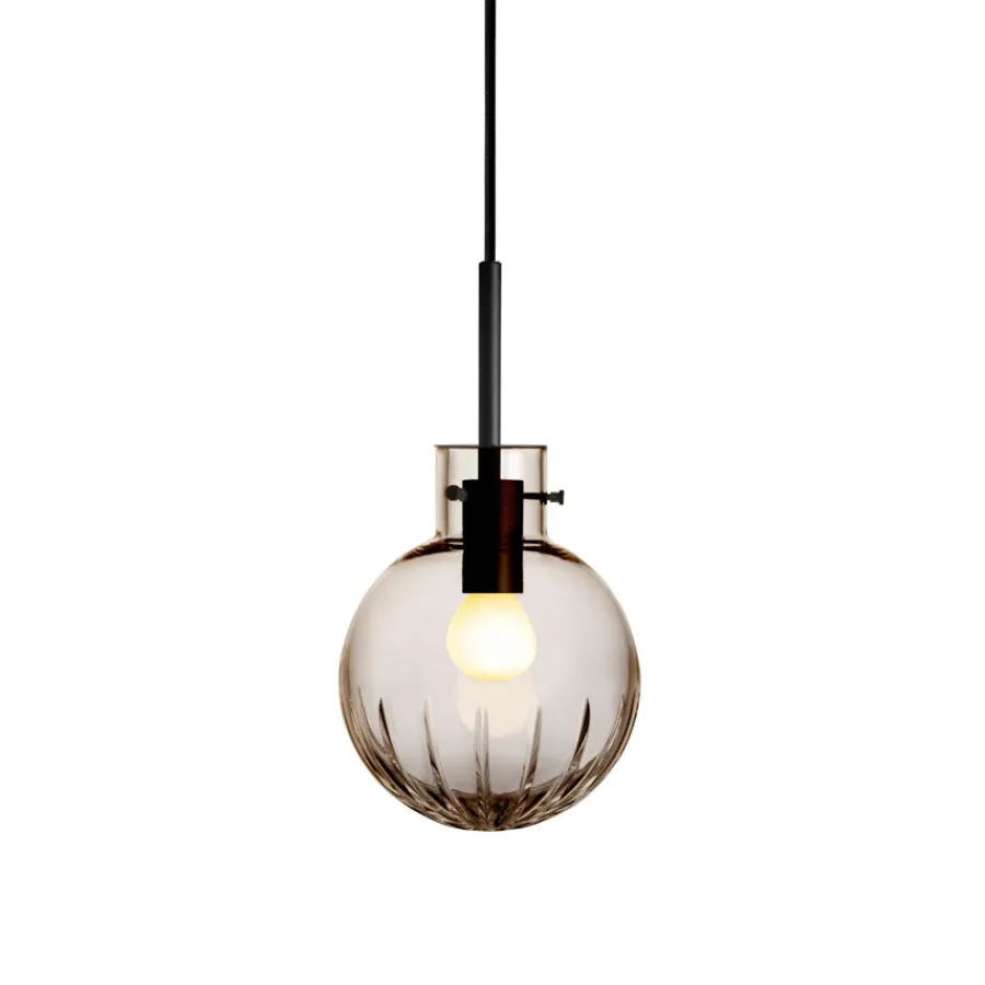 HADELAND GLASSVERK Krystallkule Taklampe Stor Stjerne Kakao