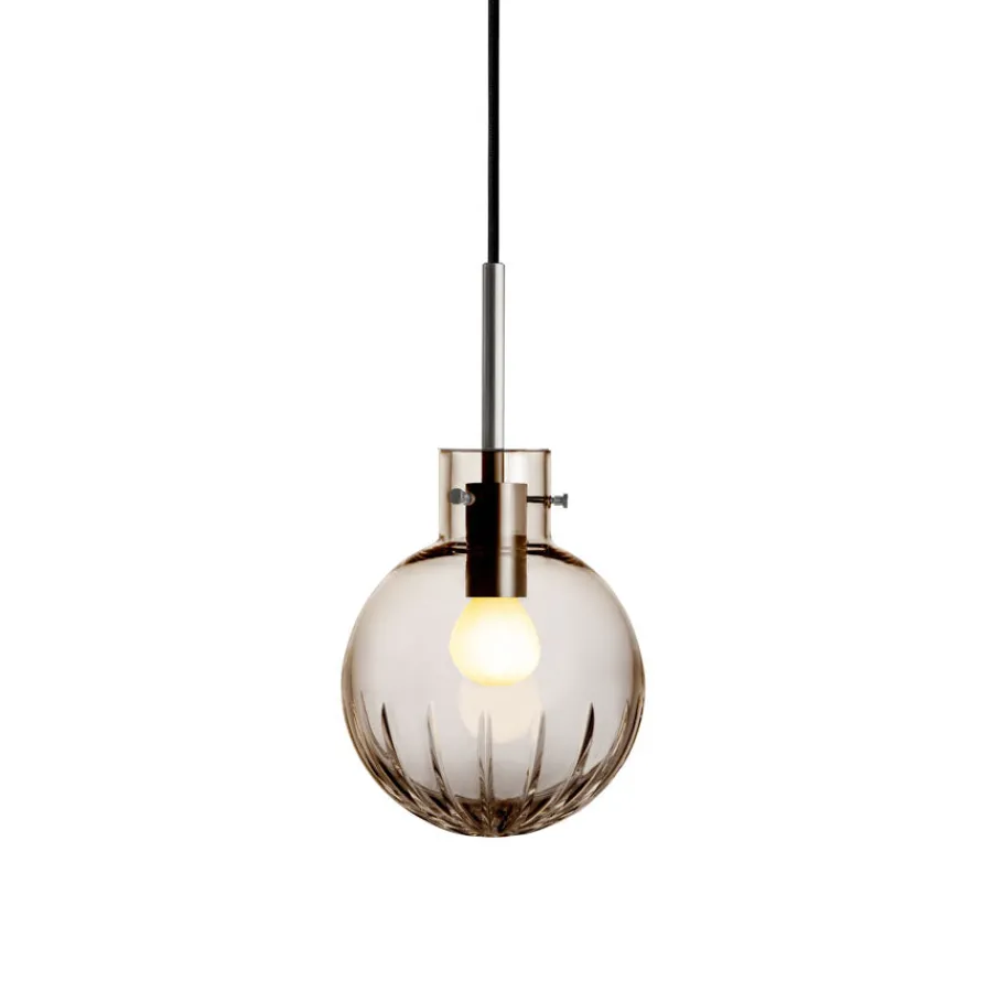 HADELAND GLASSVERK Krystallkule Taklampe Stor Stjerne Kakao