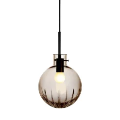 HADELAND GLASSVERK Krystallkule Taklampe Stor Stjerne Kakao