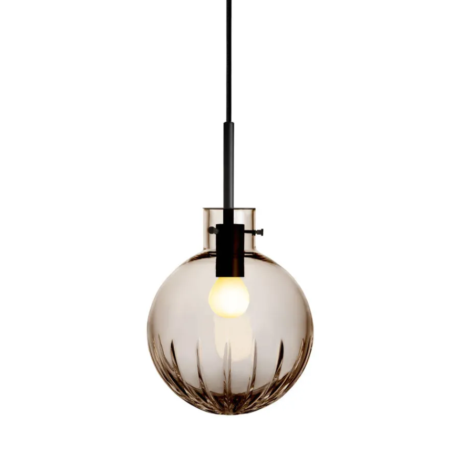 HADELAND GLASSVERK Krystallkule Taklampe Stor Stjerne Kakao