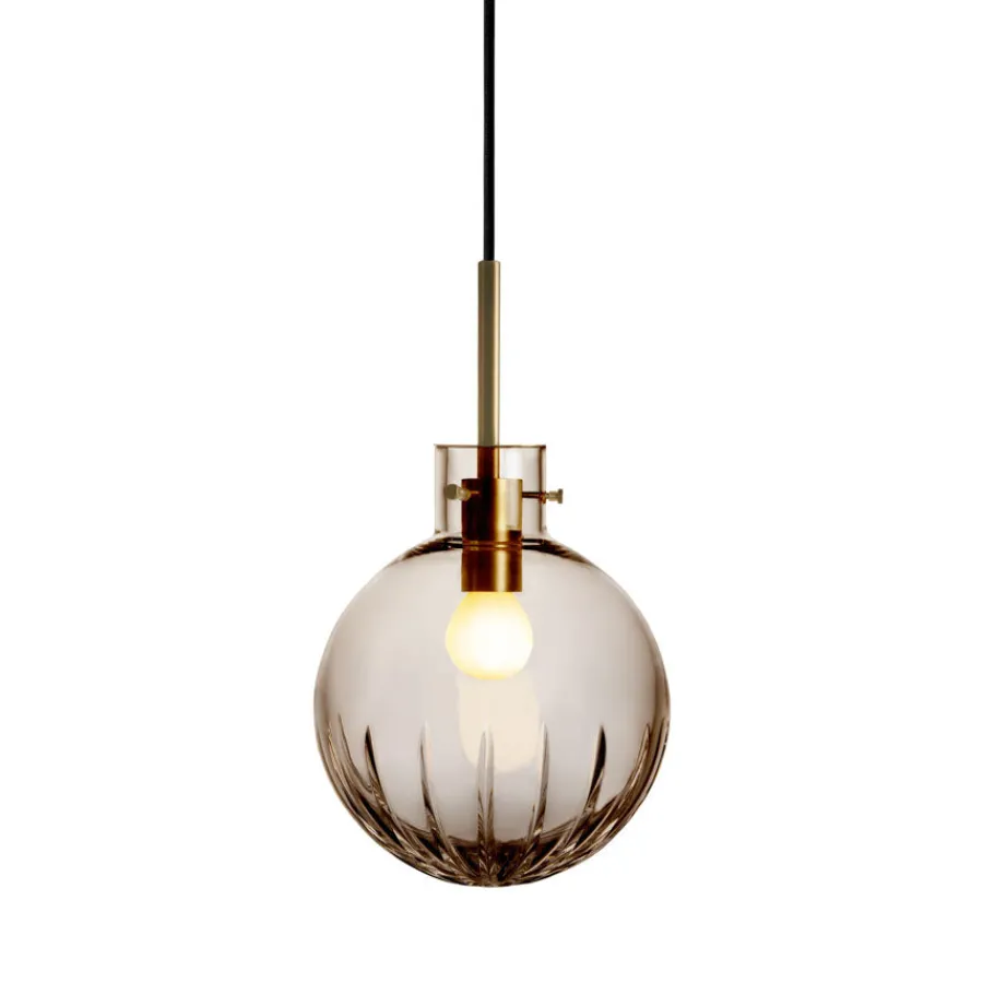 HADELAND GLASSVERK Krystallkule Taklampe Stor Stjerne Kakao