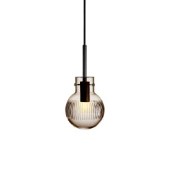 HADELAND GLASSVERK Krystallkule Taklampe Skjær Kakao