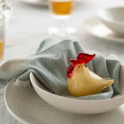 HADELAND GLASSVERK Påskepynt Glasshøne Gul 8cm