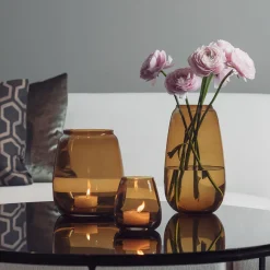 HADELAND GLASSVERK Siccori Vase 11cm Dyp Oker