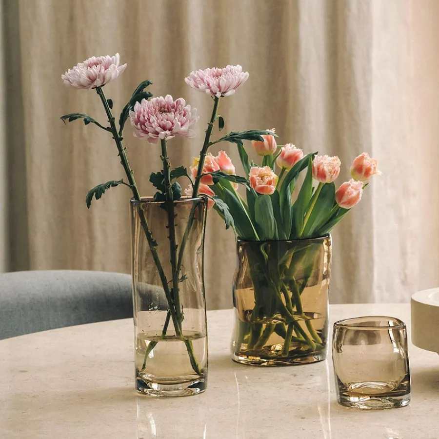 HADELAND GLASSVERK Sine Vase 29,5x11cm Kakao