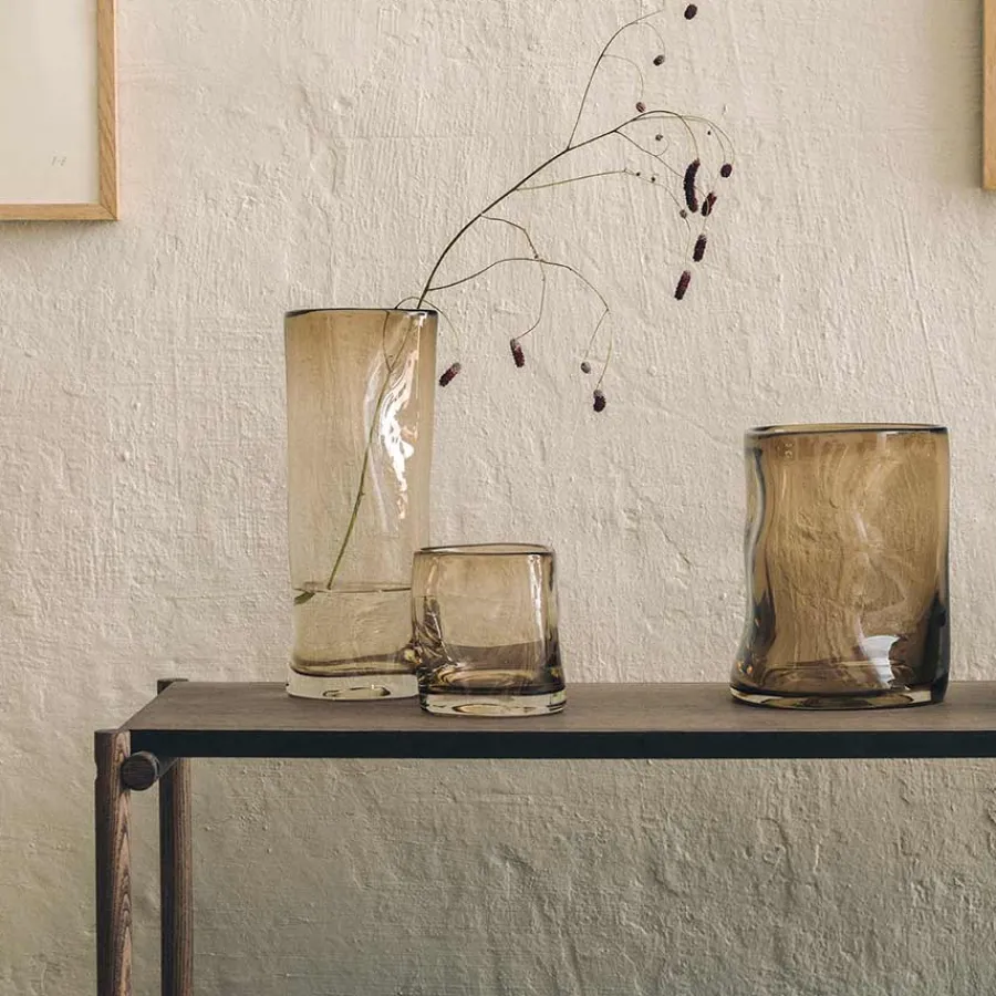 HADELAND GLASSVERK Sine Vase 29,5x11cm Kakao