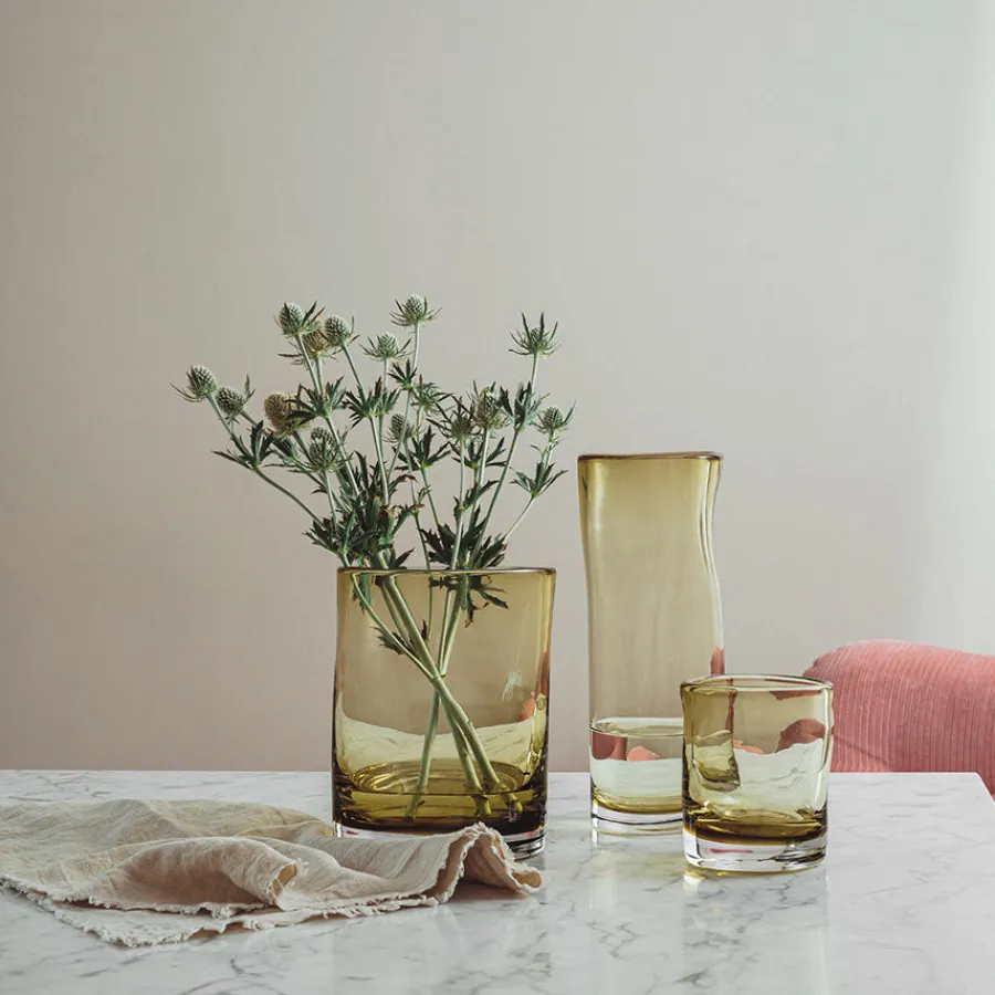 HADELAND GLASSVERK Sine Vase 29,5x11cm Oliven