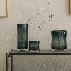 HADELAND GLASSVERK Sine Vase 29,5x11cm Røkgrå