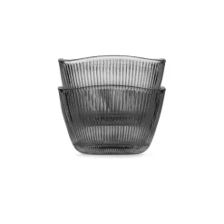 HADELAND GLASSVERK Siri Telysholder 2pk Røkgrå