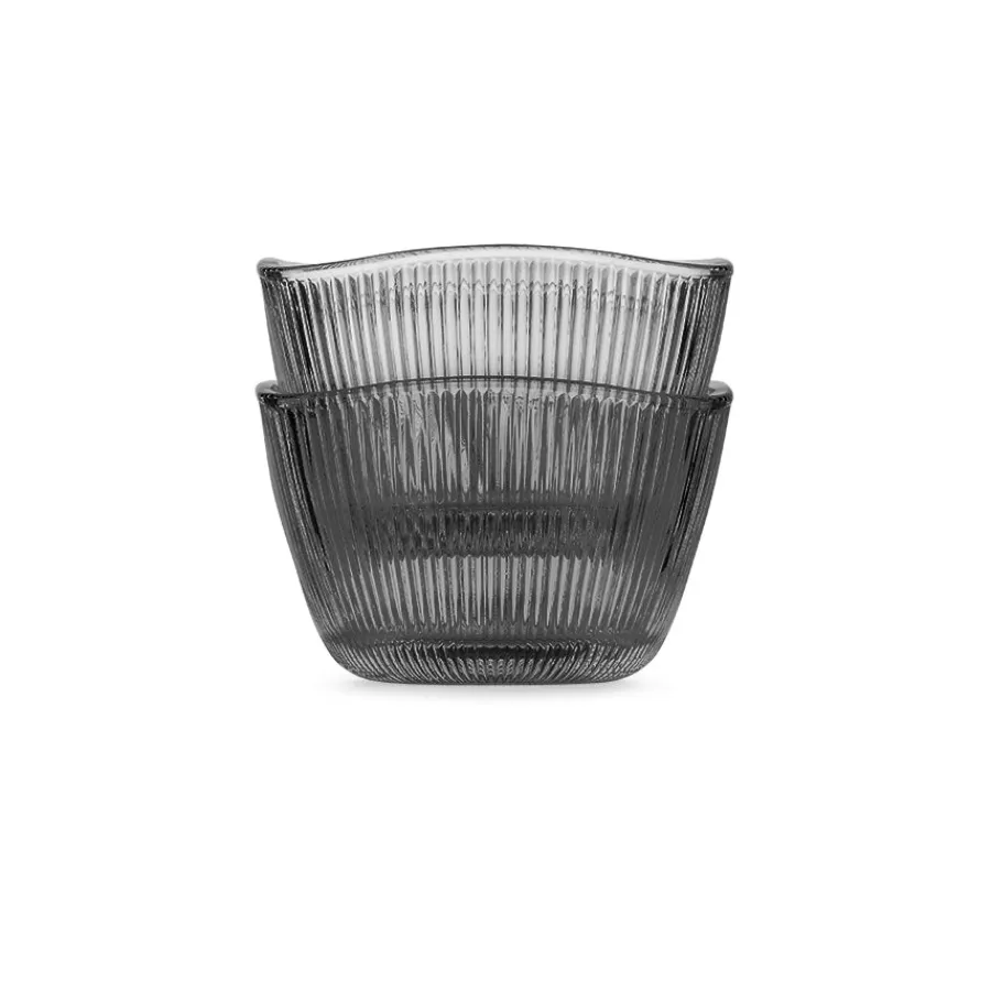 HADELAND GLASSVERK Siri Telysholder 2pk Røkgrå