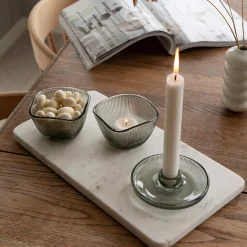 HADELAND GLASSVERK Siri Telysholder 2pk Røkgrå