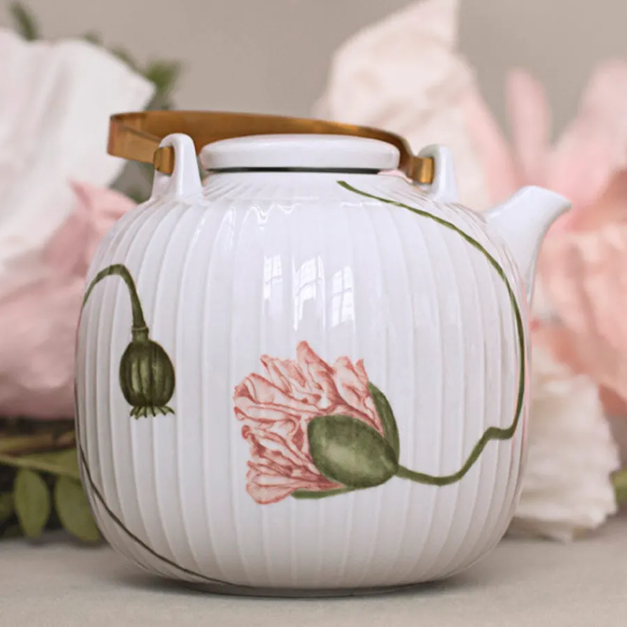 KÄHLER DESIGN Kähler Hammershøi Poppy Tekanne 1,2L Hvit m/Dekor