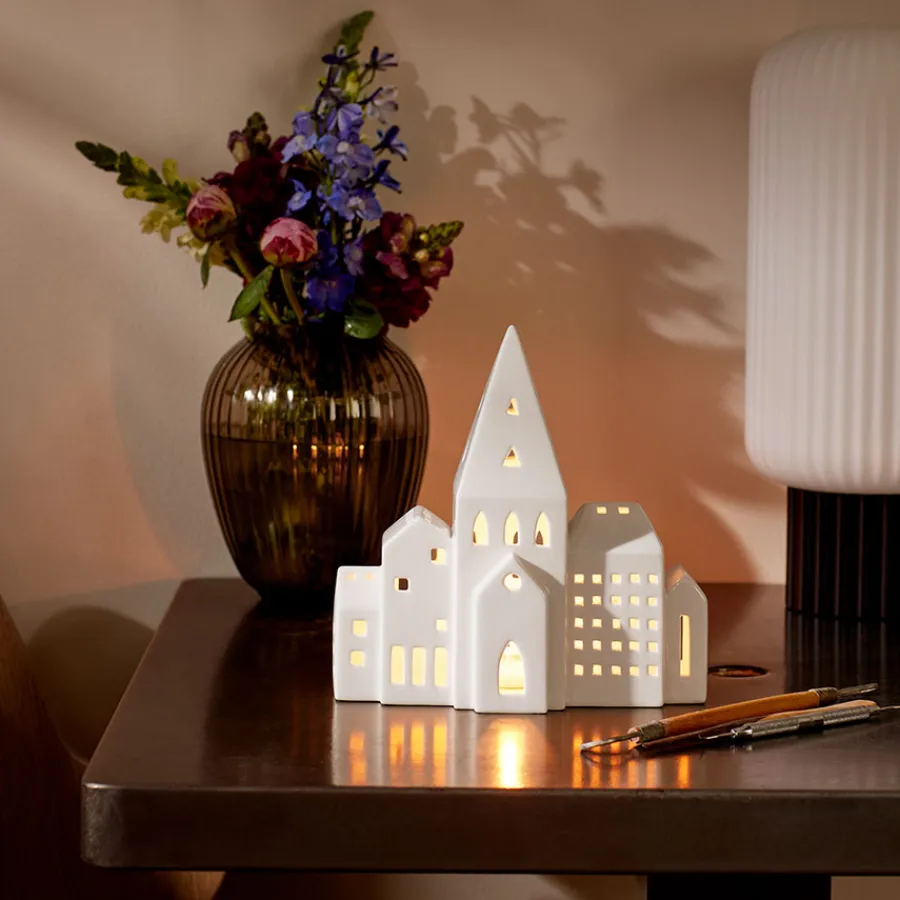 KÄHLER DESIGN Kähler Urbania Lyshus By 21cm Hvit