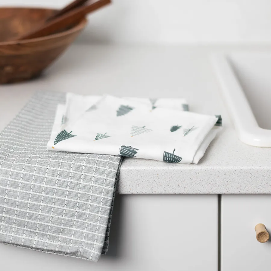 CHRISTIANIA 1739 Kjøkkenhåndkle Skog/Mønster Bomull 50X70cm 2pk