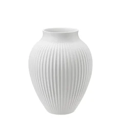KNABSTRUP KERAMIK Vase 20cm Riflet Hvit