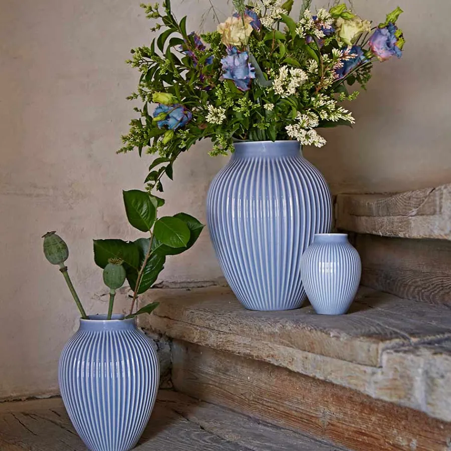 KNABSTRUP KERAMIK Vase 27cm Riflet Lavendel