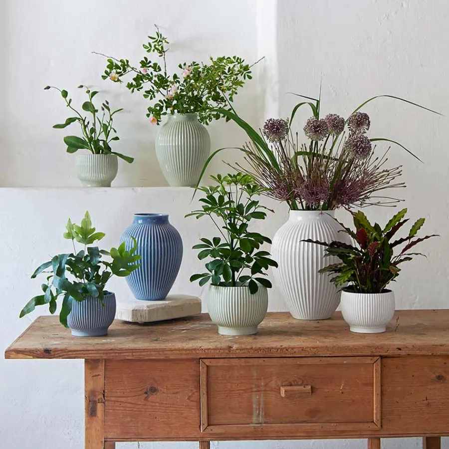 KNABSTRUP KERAMIK Vase 20cm Riflet Lavendel