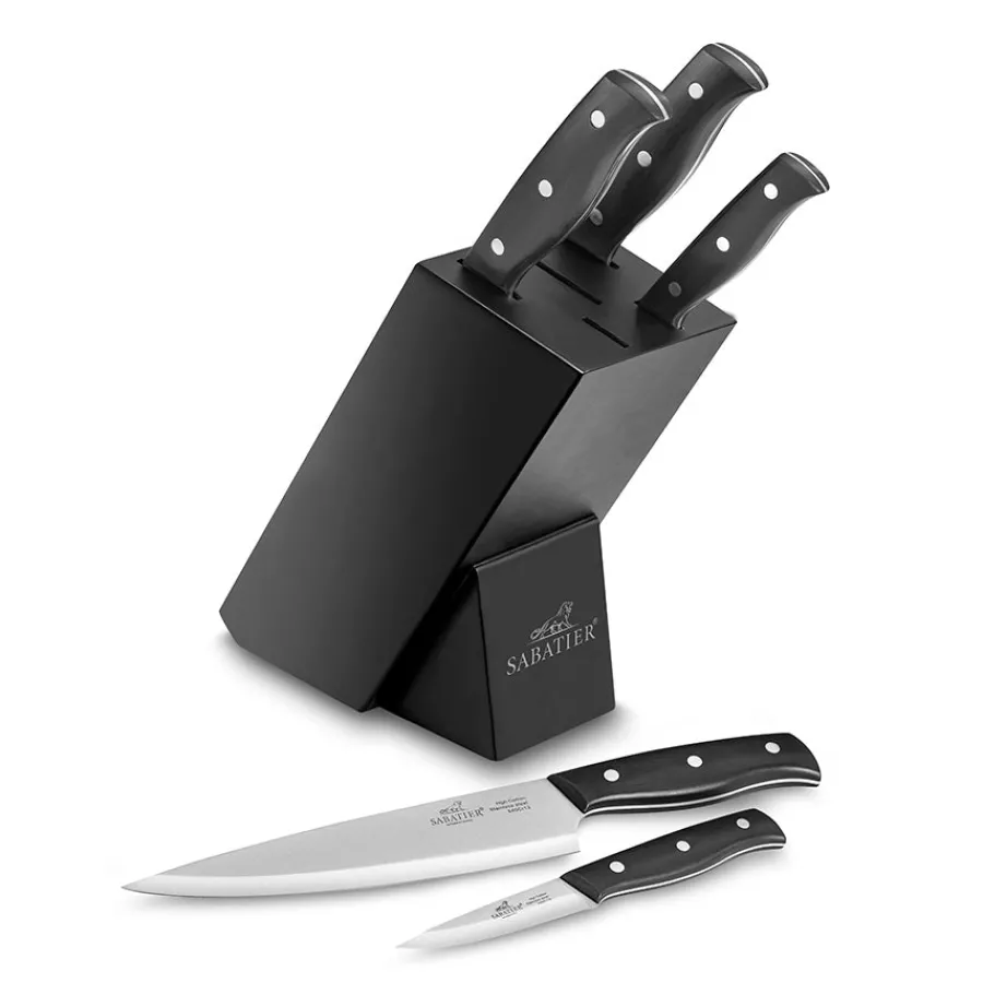 LION SABATIER Mon Bloc Knivblokk m/Kniver 6 Deler Sort