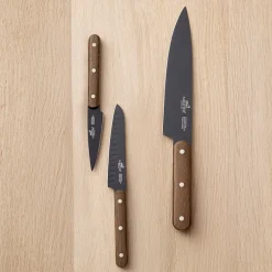 LION SABATIER Phenix Knivsett 3 Deler Sort/Valnøtt