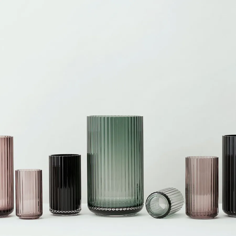 LYNGBY Porcelæn Vase 25cm Grønn Glass