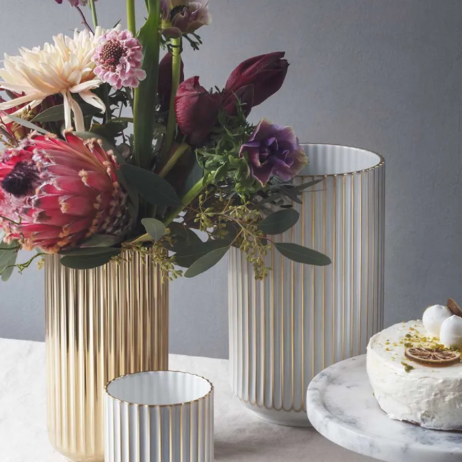 LYNGBY Porcelæn Vase 20,5cm Gull