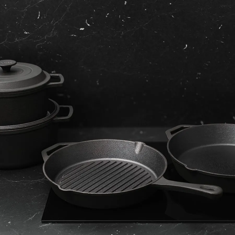 ASK Malm Grillpanne Støpejern Uten Emalje 28cm