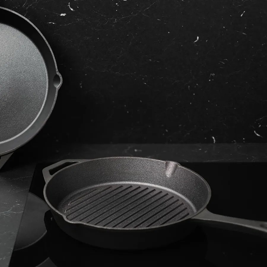 ASK Malm Grillpanne Støpejern Uten Emalje 28cm