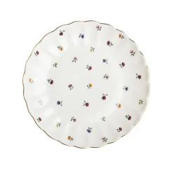 NOVA Lilly Asjett m/Blomster og Gullkant 21cm Hvit