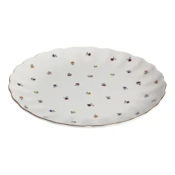 NOVA Lilly Tallerken m/ Blomster og Gullkant 26cm Hvit