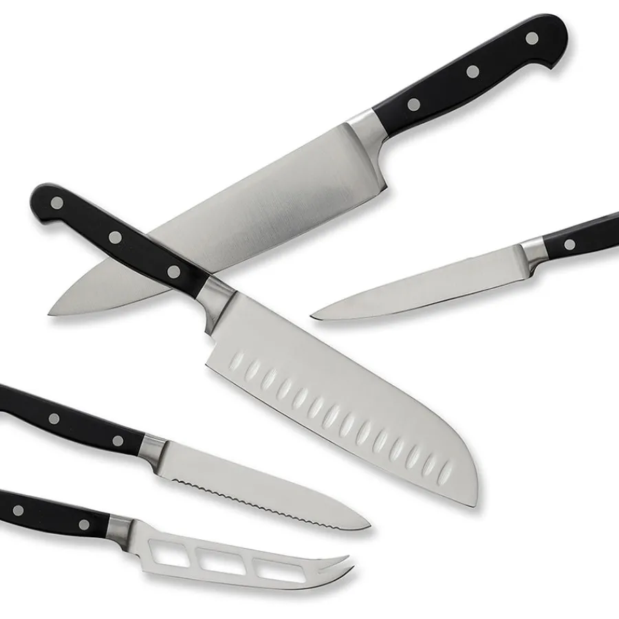 SABATIER 2 Lions Lion Knivsett 5 Deler Stål/Sort m/Gaveeske