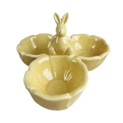 SEASONS Easter Collection Skål m/Blomst og Hare 16cm Gul