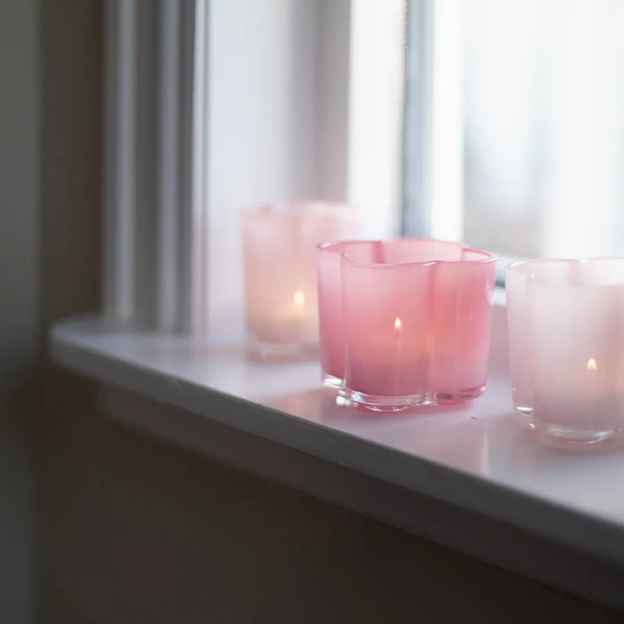 SEASONS Love Collection Lyslykt Blomst 8x8,5cm Rosa