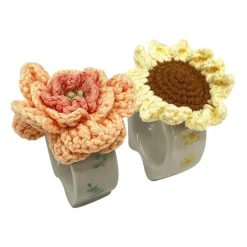 SEASONS Summer Collection Serviettring Porselen m/Heklet Blomst 2pk Gu
