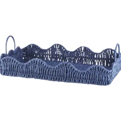 SEASONS Summer Collection Kurv Bølge Bambus 41cm Blå