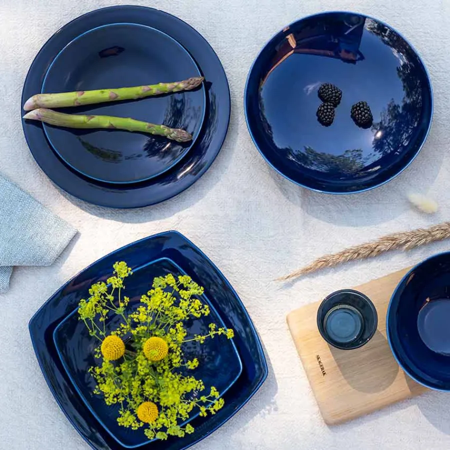 PORSGRUNDS PORSELÆNSFABRIK Sense Cobalt Dyp Tallerken 25cm 4pk