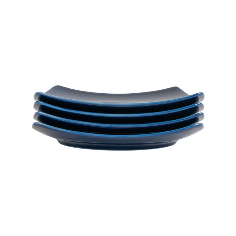 PORSGRUNDS PORSELÆNSFABRIK Sense Cobalt Tallerken Firkant 21cm 4pk