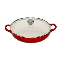 CHRISTIANIA 1739 Støpejernsgryte med Glasslokk 3,9L Rød